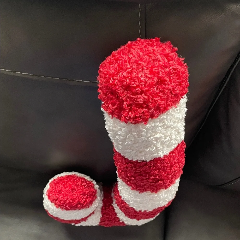 Festive Red and White Candy Cane Plush